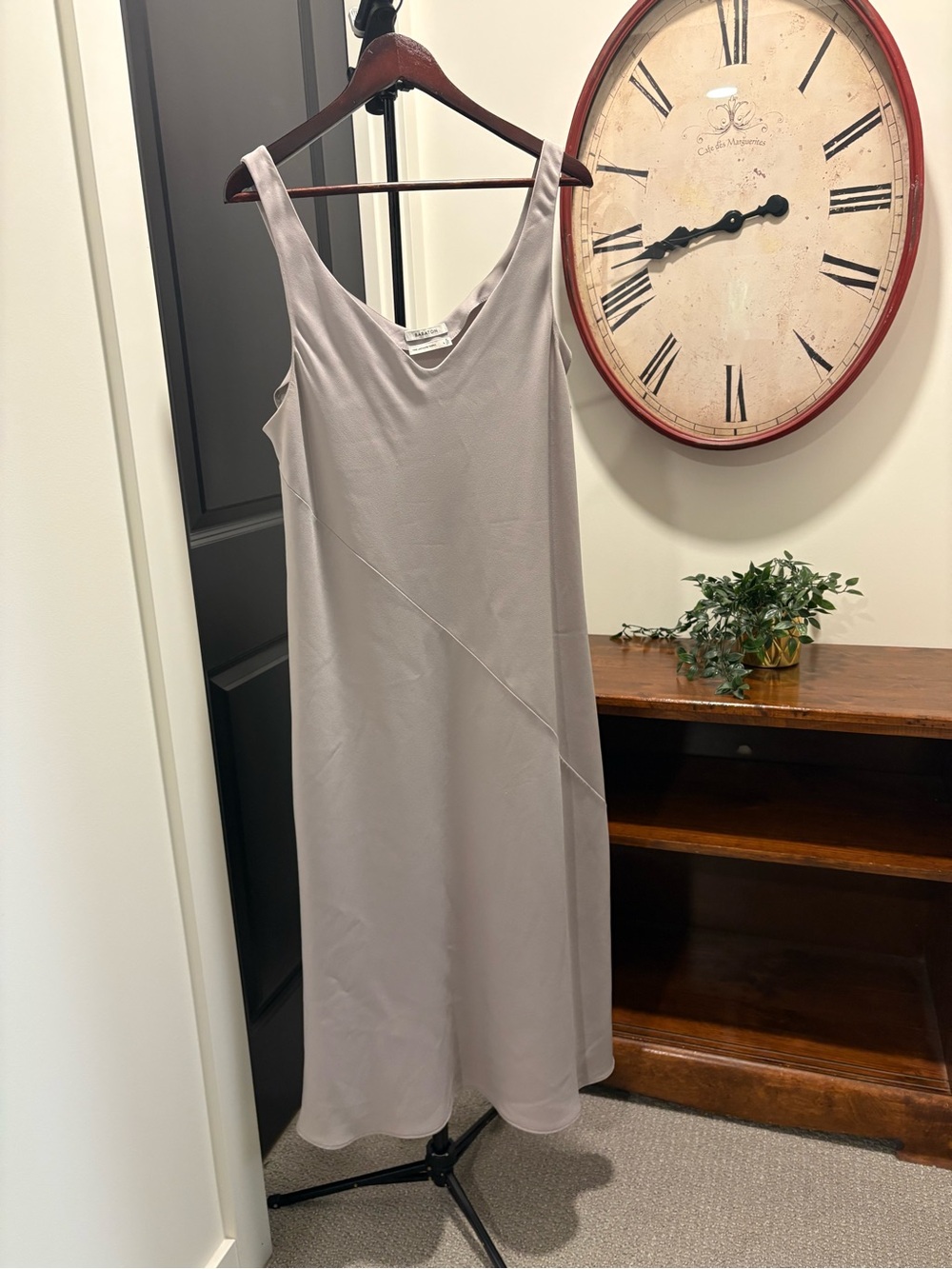 Babaton Aritizia Taupe V-Neck Midi Slip Dress